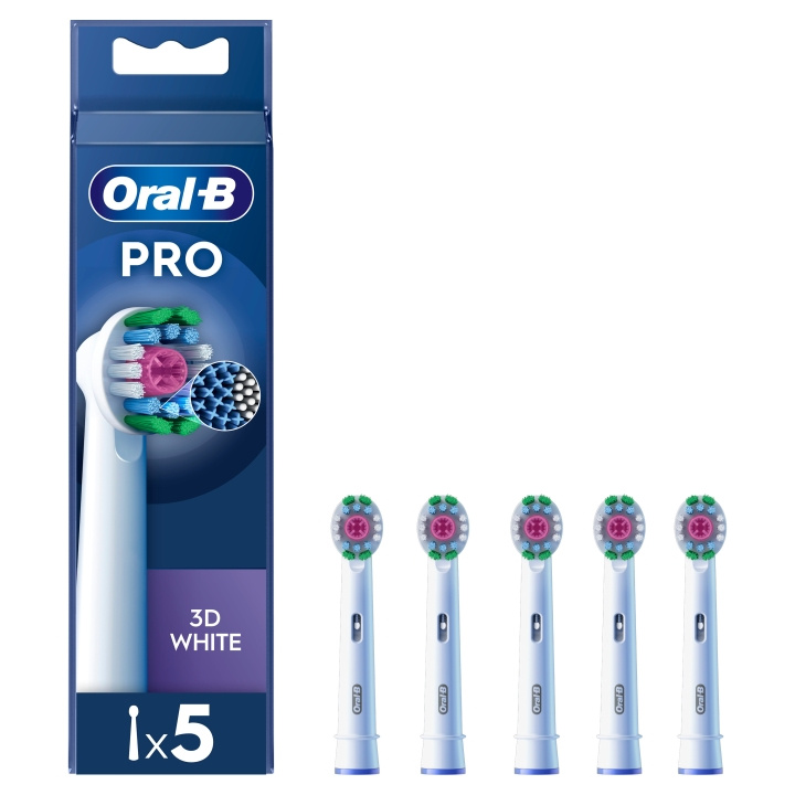 Oral B Pro 3D witte opzetborstels - Wit - 5 stuks in de groep BEAUTY & HEALTH / Mondverzorging / Elektrische tandenborstelaccessoires bij TP E-commerce Nordic AB (D29024)