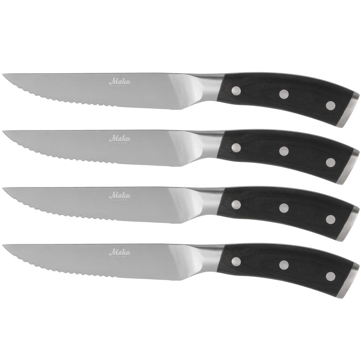 Maku Pakka wood kött-/pizzaknivar 4 st in de groep HUISHOUDEN & TUIN / Keukengerei / Keukenmessen & accessoires bij TP E-commerce Nordic AB (D29066)