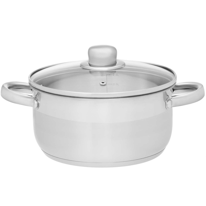 Maku Kastrull Basic i stål med glaslock 3 L in de groep HUISHOUDEN & TUIN / Keukengerei / Potten & Pannen bij TP E-commerce Nordic AB (D29101)