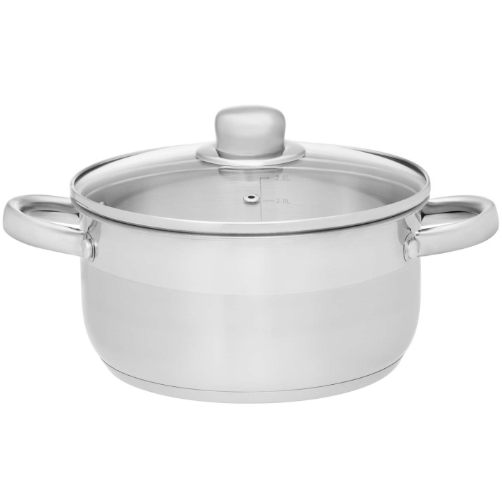 Maku Kastrull Basic i stål med glaslock 6,5 L in de groep HUISHOUDEN & TUIN / Keukengerei / Potten & Pannen bij TP E-commerce Nordic AB (D29102)