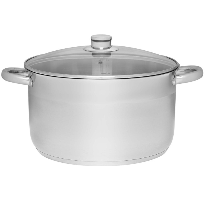 Maku Basic Gryta i stål med glaslock 10 L 28 cm in de groep HUISHOUDEN & TUIN / Keukengerei / Potten & Pannen bij TP E-commerce Nordic AB (D29103)