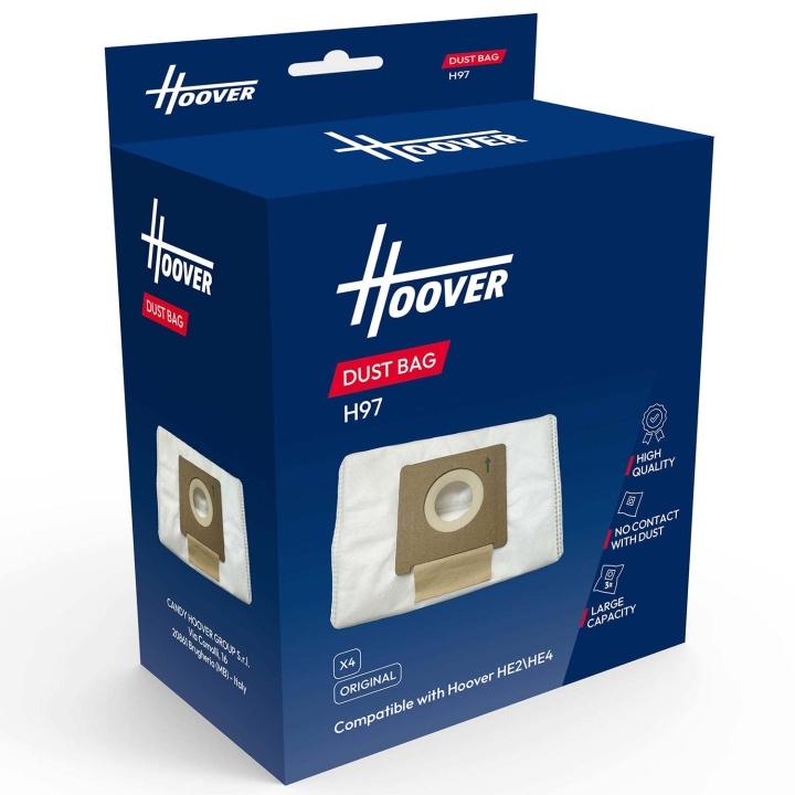 Hoover Dammsugarpåsar H97 för HE2/HE4 4-Pack in de groep HUISHOUDEN & TUIN / Schoonmaakproducten / Stofzuigers & Accessoires / Accessoires / Stofzuigerzakken bij TP E-commerce Nordic AB (D29115)