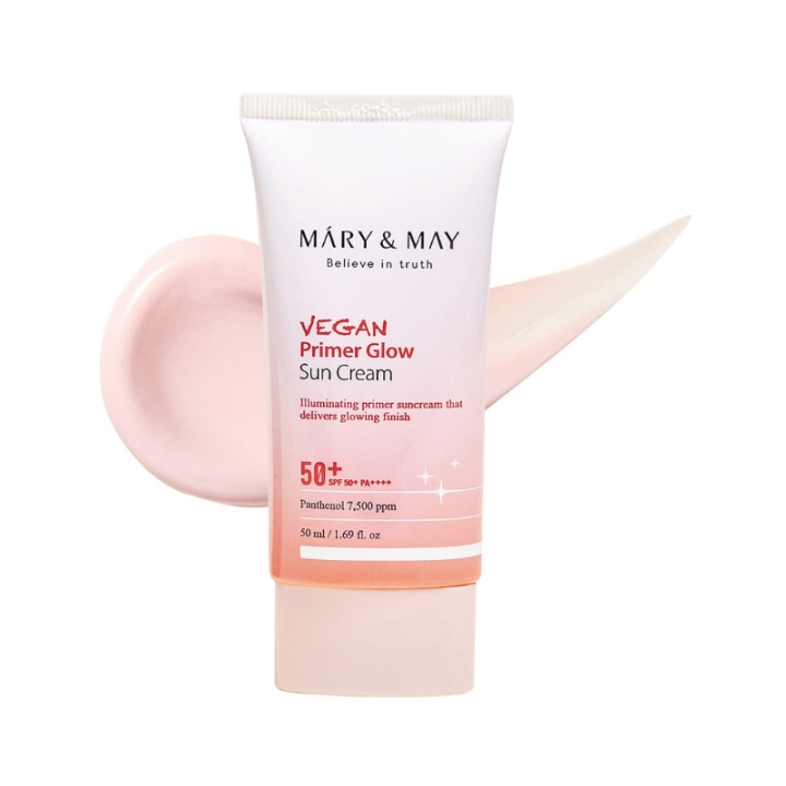 Mary&May Vegan Primer Glow Zonnecrème SPF50+ PA++++ - Subtiel Roze - 50 ml in de groep BEAUTY & HEALTH / Huidsverzorging / Zonnebank / Zonnebescherming bij TP E-commerce Nordic AB (D29270)