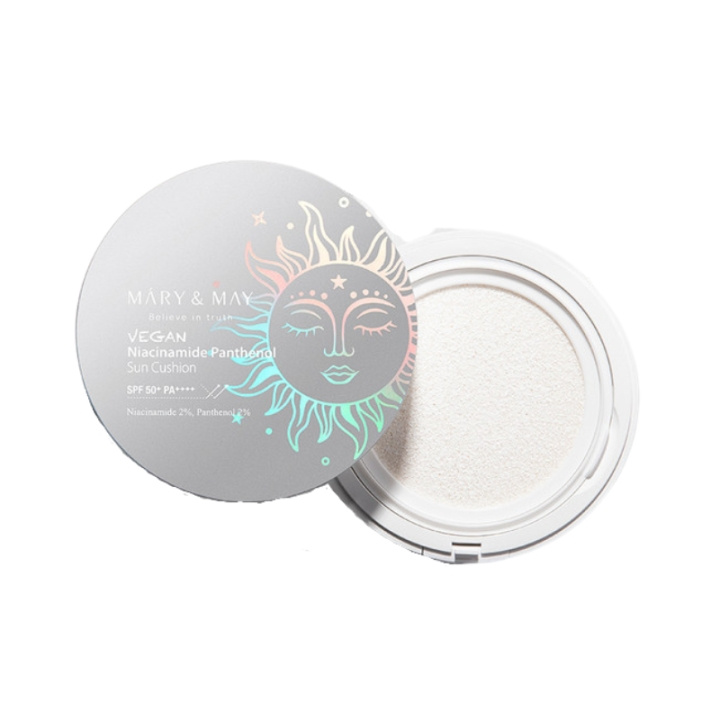 Mary&May Vegan Niacinamide Panthenol Sun Cushion SPF50+ PA++++ - 25 g in de groep BEAUTY & HEALTH / Huidsverzorging / Zonnebank / Zonnebescherming bij TP E-commerce Nordic AB (D29422)