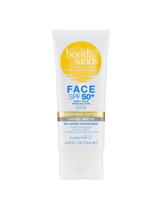 Bondi Sands Everyday Matte Getinte Gezichtslotion - SPF 50+ - 75 ml in de groep BEAUTY & HEALTH / Huidsverzorging / Zonnebank / Zonnebescherming bij TP E-commerce Nordic AB (D29433)