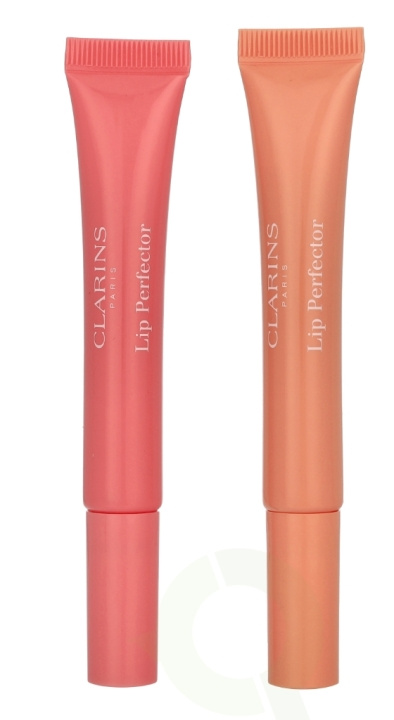 Clarins Natural Lip Perfector Set 24 ml #01 Rose Shimmer 12ml/ #02 Apricot Shimmer 12ml in de groep BEAUTY & HEALTH / Makeup / Lippen / Lippenbalsem bij TP E-commerce Nordic AB (D29594)