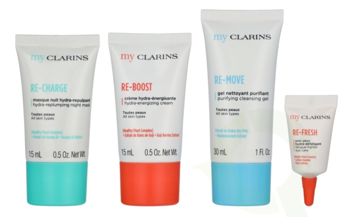 Clarins My Clarins Travel Set 63 ml Cleansing Gel 30ml/Hydra-En.Cream 15ml/Night Mask 15ml/Eye Care 3ml in de groep BEAUTY & HEALTH / Huidsverzorging / Gezicht / Dagcrème bij TP E-commerce Nordic AB (D29595)