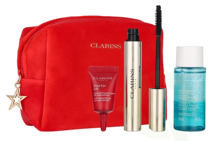 Clarins Supra Volume Mascara Set 41 ml Supra Volume Mascara 8ml/3ml/30ml in de groep BEAUTY & HEALTH / Makeup / Ogen & Wenkbrauwen / Mascara bij TP E-commerce Nordic AB (D29598)