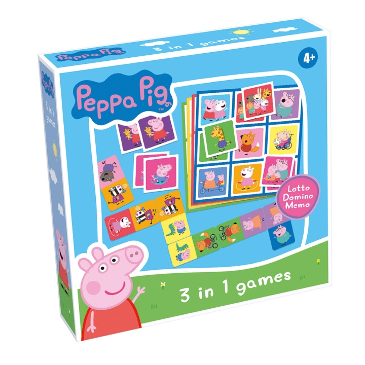 Peppa Pig 3 in 1 Memo (60480) in de groep SPEELGOED, KINDER- & BABYPRODUCTEN / Spelletje / Bordspellen bij TP E-commerce Nordic AB (D29681)