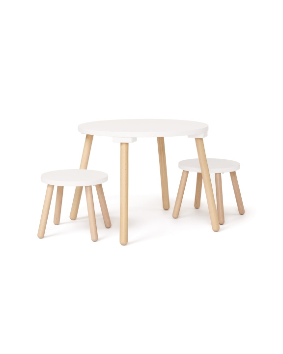 Kids Concept Set kruk en tafel - Wit - 77x77x46 cm in de groep SPEELGOED, KINDER- & BABYPRODUCTEN / Kinderkamer / Overige meubels bij TP E-commerce Nordic AB (D29743)