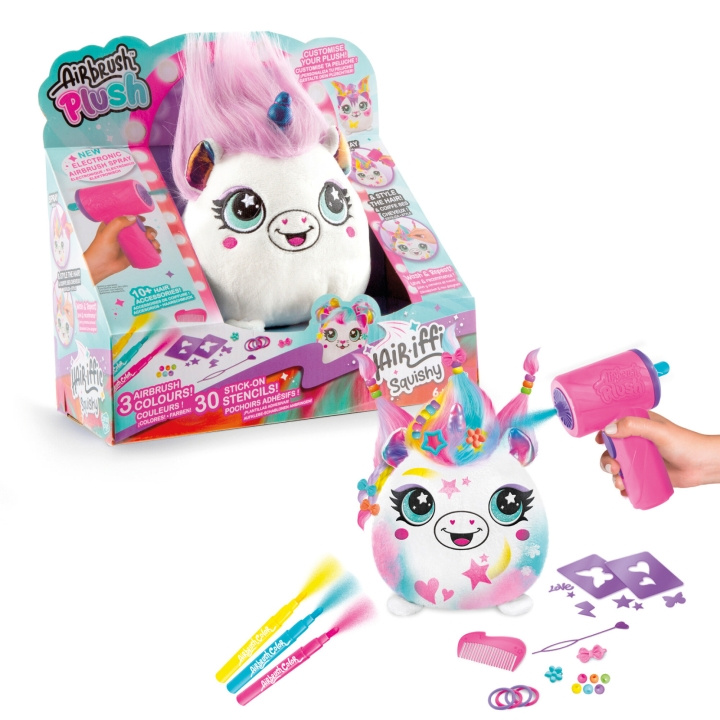 Airbrush Plush Hair\'iffic 17cm Squish Pal - Prinses (1040111) in de groep SPEELGOED, KINDER- & BABYPRODUCTEN / Babyspeelgoed / Knuffels bij TP E-commerce Nordic AB (D29752)