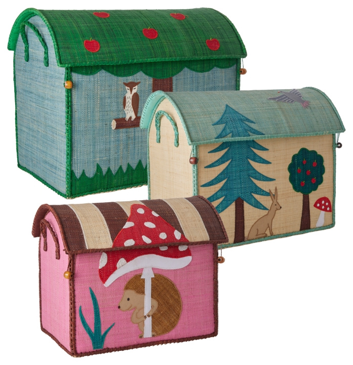 RICE Grote set van 3 speelgoedmanden Happy Forest thema in de groep SPEELGOED, KINDER- & BABYPRODUCTEN / Kinderkamer / Opslag bij TP E-commerce Nordic AB (D29830)