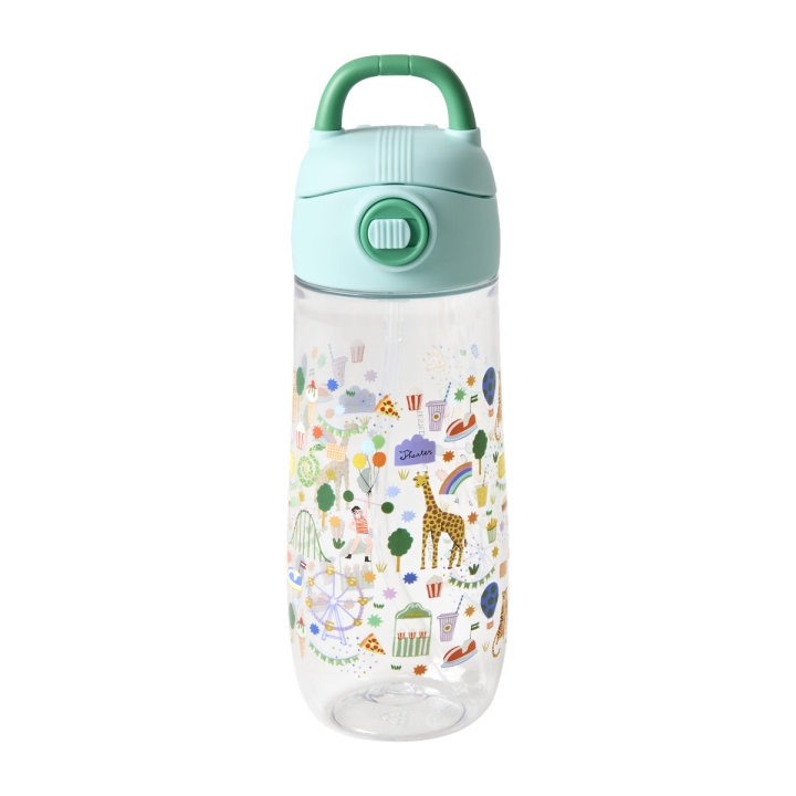 RICE Plastic Kids Drinkfles met Kermisopdruk - Mint - 550 ml in de groep SPEELGOED, KINDER- & BABYPRODUCTEN / Eten & Drinken / Babyflessen & Accessoires bij TP E-commerce Nordic AB (D29982)