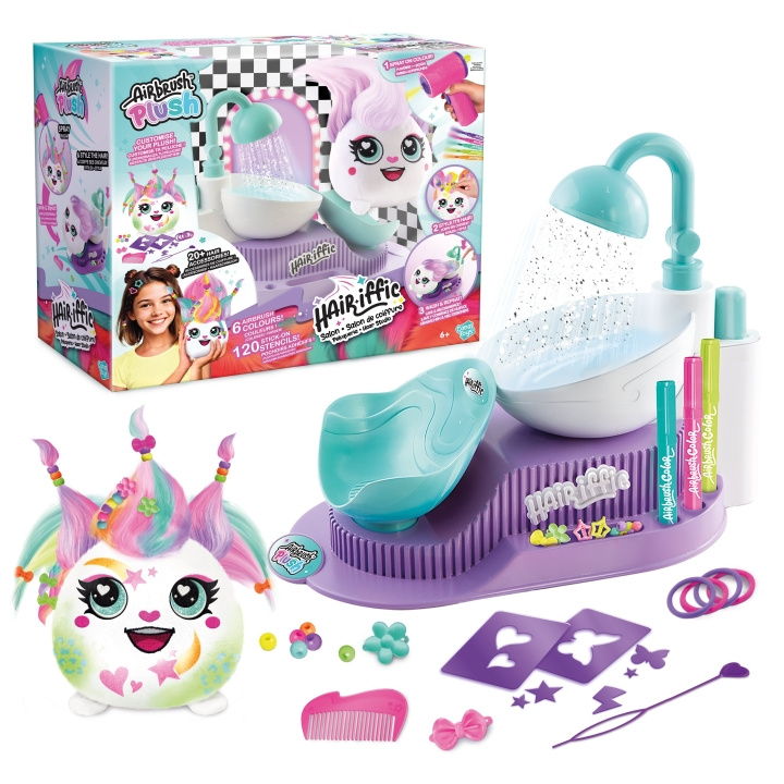 Airbrush Plush Hair-iffic kapsel salon (12044) in de groep SPEELGOED, KINDER- & BABYPRODUCTEN / Speelgoed / Speelset bij TP E-commerce Nordic AB (D30046)