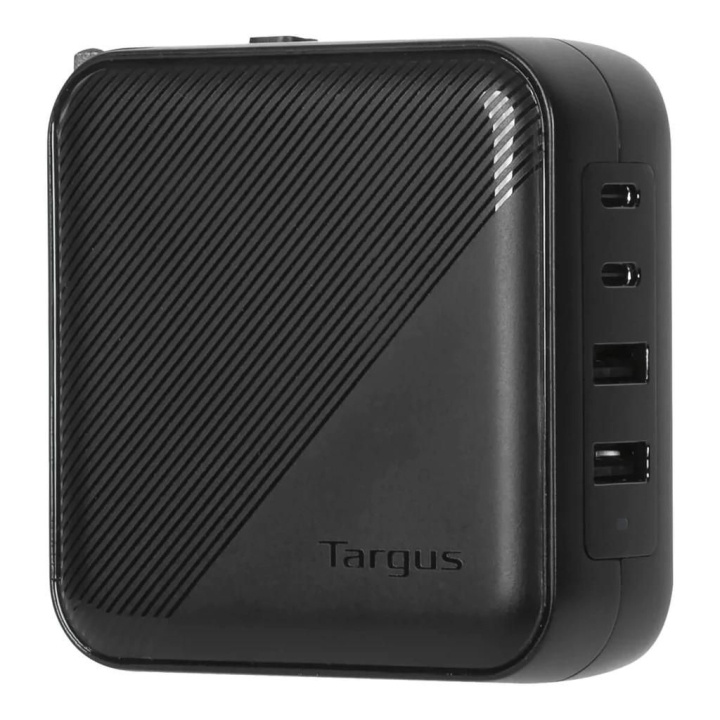 Targus PowerElite Universele 100 W 4-poorts GaN-wandlader - met reisadapters in de groep SMARTPHONE & TABLETS / Opladers & Kabels / Wandoplader / Wandoplader Type C bij TP E-commerce Nordic AB (D30163)