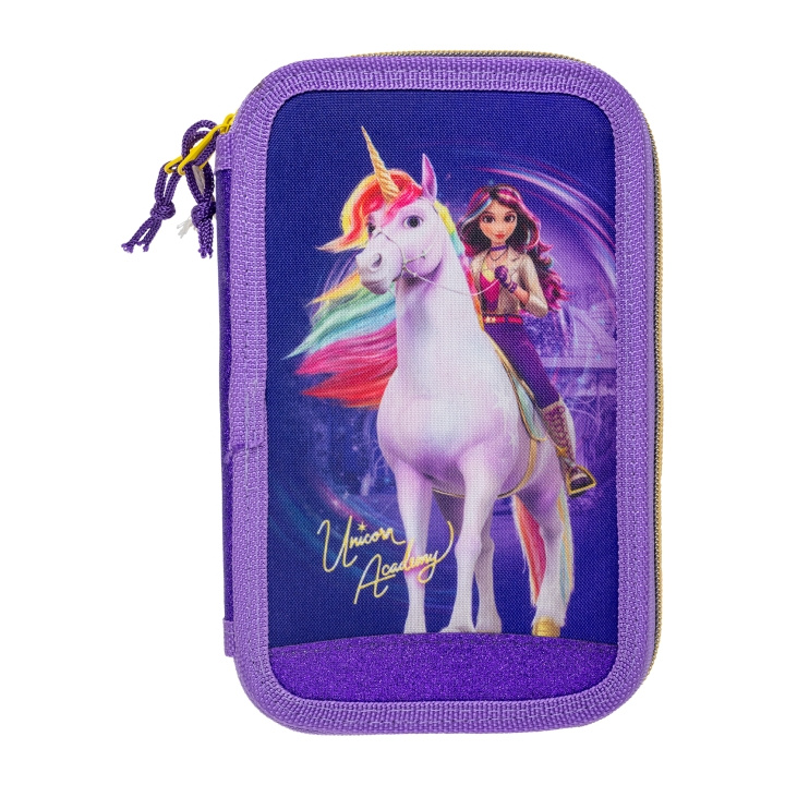 STOR Unicorn Academy - Gevulde dubbele etui - 19,5 x 12,5 x 5 cm in de groep SPEELGOED, KINDER- & BABYPRODUCTEN / Speelgoed / Etui bij TP E-commerce Nordic AB (D30272)