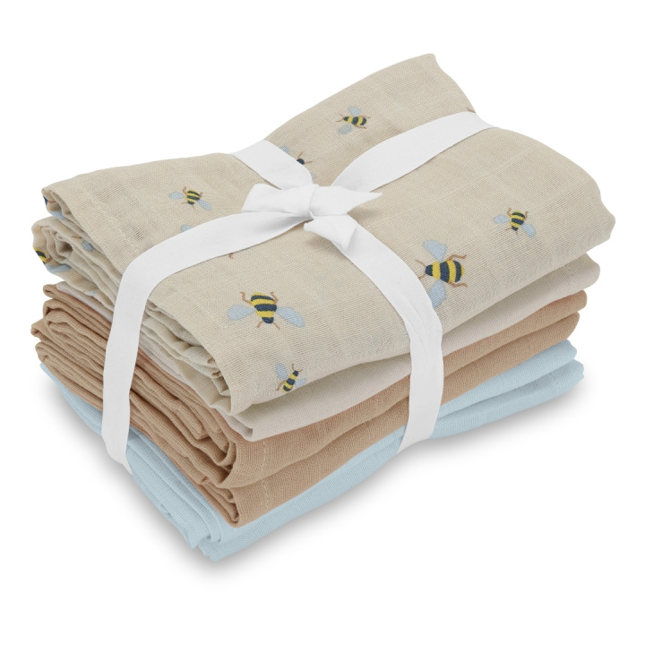 Vanilla Copenhagen Muslins 6-pack - Honingbij, Oyster grijs, Eik, Blauw - 70 x 70 cm (MUSL8123) in de groep SPEELGOED, KINDER- & BABYPRODUCTEN / Kindertextiel / Beddengoed / Babybeddengoed bij TP E-commerce Nordic AB (D30313)