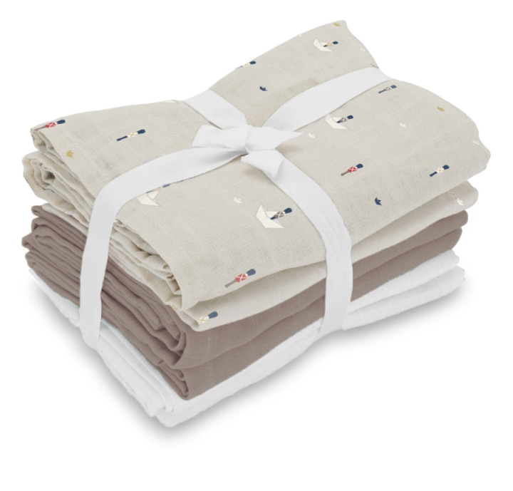Vanilla Copenhagen Muslins 6 Pak - Cozy Grey - 70 x 70 cm (MUSL8524) in de groep SPEELGOED, KINDER- & BABYPRODUCTEN / Kindertextiel / Beddengoed / Babybeddengoed bij TP E-commerce Nordic AB (D30315)