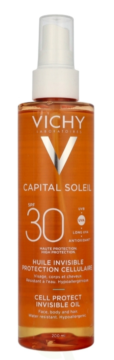 Vichy Capital Soleil Invisible Oil Protective Oil SPF30 200 ml in de groep BEAUTY & HEALTH / Huidsverzorging / Zonnebank / Zonnebescherming bij TP E-commerce Nordic AB (D30517)