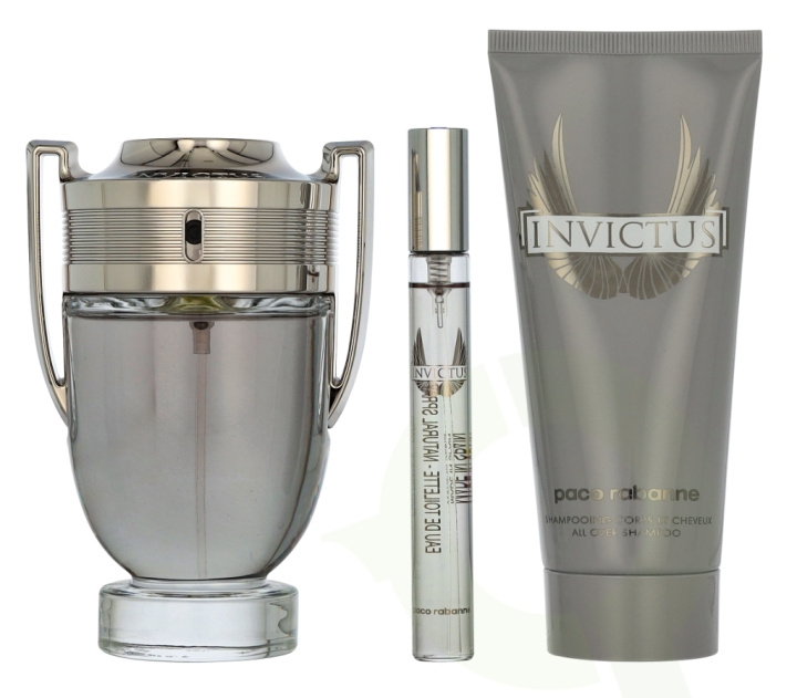 Paco Rabanne Invictus Giftset 210 ml Edt Spray 100ml/Shower gel 100ml/Edt Spray 10ml in de groep BEAUTY & HEALTH / Geuren & Parfum / Parfum / Parfumdoosjes bij TP E-commerce Nordic AB (D30703)