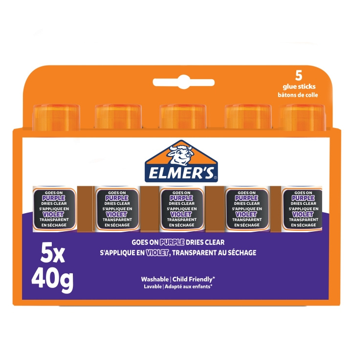 Elmer\'s Verdwijnende paarse lijmstick 40 gram (5 st.) (2143884) in de groep SPEELGOED, KINDER- & BABYPRODUCTEN / Speelgoed / Ambachten bij TP E-commerce Nordic AB (D30853)