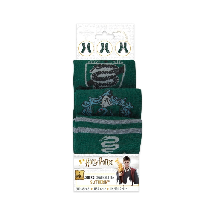 Harry Potter Slytherin - 3 paar sokken in de groep SPORT, VRIJE TIJD & HOBBY / Leuke dingen / Leuke dingen bij TP E-commerce Nordic AB (D30876)