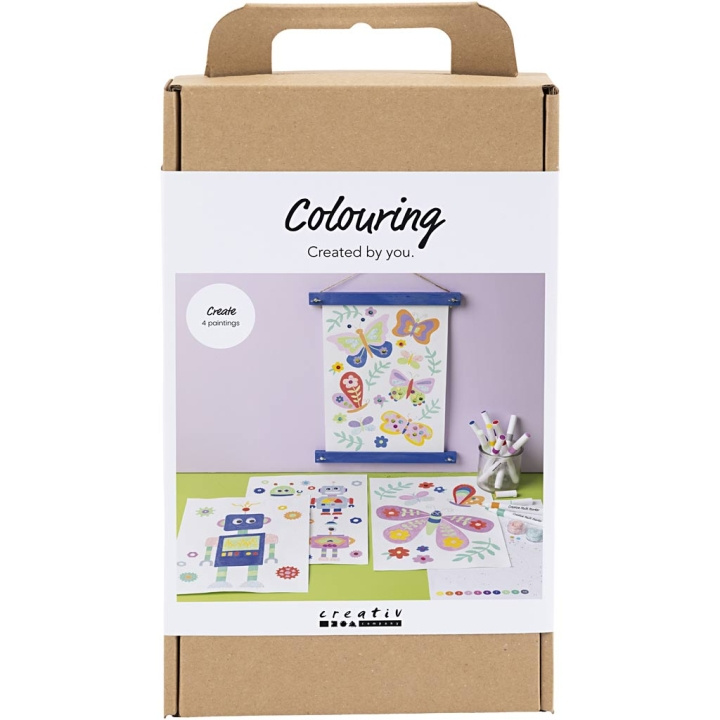 Creative Toys Creativ - Knutselset Kleurplaten, vlinder en robot, vrolijke kleuren (977812) in de groep SPEELGOED, KINDER- & BABYPRODUCTEN / Speelgoed / Ambachten bij TP E-commerce Nordic AB (D30923)