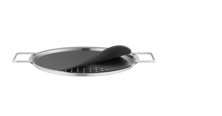 Eva Trio Afdruipdeksel - Zwart/Staal - 24 cm in de groep HUISHOUDEN & TUIN / Keukengerei / Overige keukengereedschap bij TP E-commerce Nordic AB (D31065)