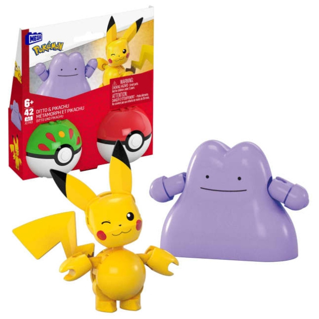 Megabloks MEGA - Pokémon Poké Ball 2-Pack Building - Pikachu & Ditto (JCT43) in de groep SPEELGOED, KINDER- & BABYPRODUCTEN / Speelgoed / Bouwspeelgoed / Bouwblokken bij TP E-commerce Nordic AB (D31118)