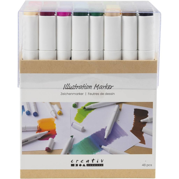 Creative Toys Creativ - Illustratiemarker, lijn 1+8 mm, standaard kleuren, 48 stuks/ 1 verpakking - () in de groep SPEELGOED, KINDER- & BABYPRODUCTEN / Speelgoed / Ambachten bij TP E-commerce Nordic AB (D31186)