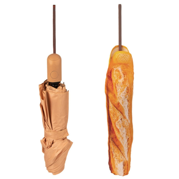 Kikkerland Baguette Paraplu - Bruin - 5,75 cm x 30,5 cm gesloten, 34 x 18,5 x 17 cm geopend in de groep SPORT, VRIJE TIJD & HOBBY / Leuke dingen / Leuke dingen bij TP E-commerce Nordic AB (D31221)