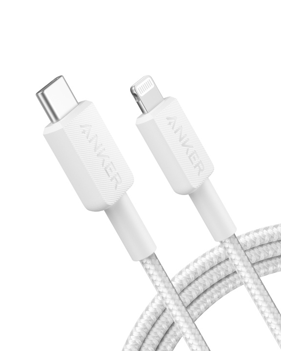 Anker 322 USB-C naar Lightning-kabel (6ft gevlochten) - Wit in de groep COMPUTERS & RANDAPPARATUUR / Computerkabels / USB / USB-C bij TP E-commerce Nordic AB (D31245)