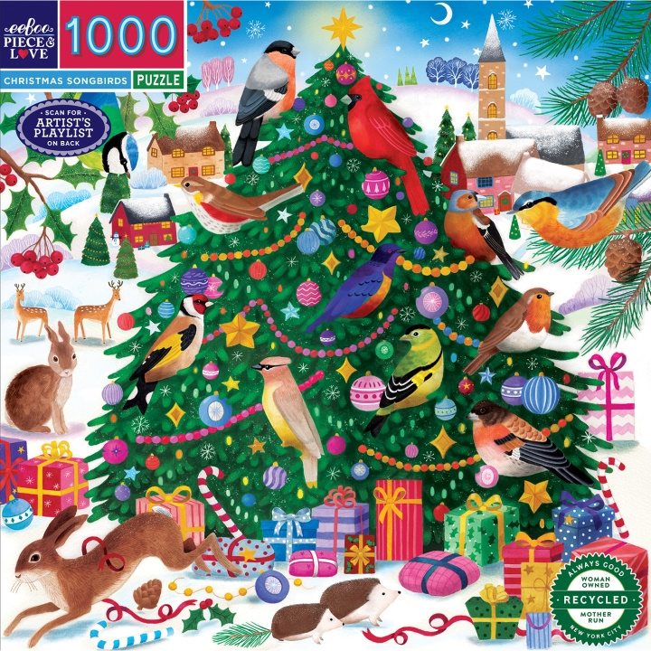 eeBoo Puzzel 1000 stuks - Kerst Songbirds (EPZT204) in de groep SPORT, VRIJE TIJD & HOBBY / Hobby / Puzzel bij TP E-commerce Nordic AB (D31377)