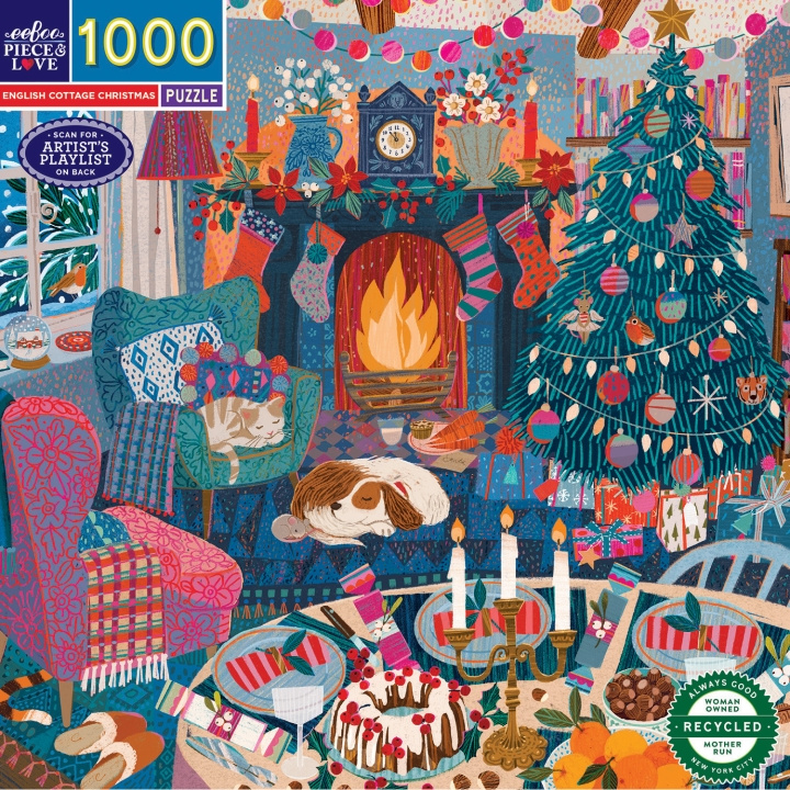 eeBoo Puzzel 1000 stukjes - English Cottage Christmas (EPZTECC) in de groep SPORT, VRIJE TIJD & HOBBY / Hobby / Puzzel bij TP E-commerce Nordic AB (D31380)