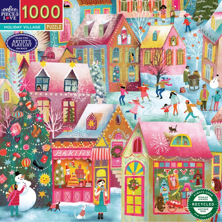 eeBoo Puzzel 1000 stukjes - Vakantiedorp (EPZTHYV) in de groep SPORT, VRIJE TIJD & HOBBY / Hobby / Puzzel bij TP E-commerce Nordic AB (D31381)