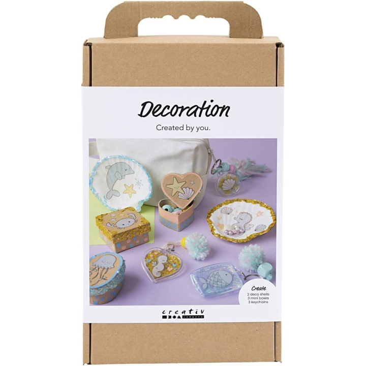 Craft Kit Decoration - Boxes - shells - key rings - pastel colours (977847) in de groep SPEELGOED, KINDER- & BABYPRODUCTEN / Speelgoed / Ambachten bij TP E-commerce Nordic AB (D31401)