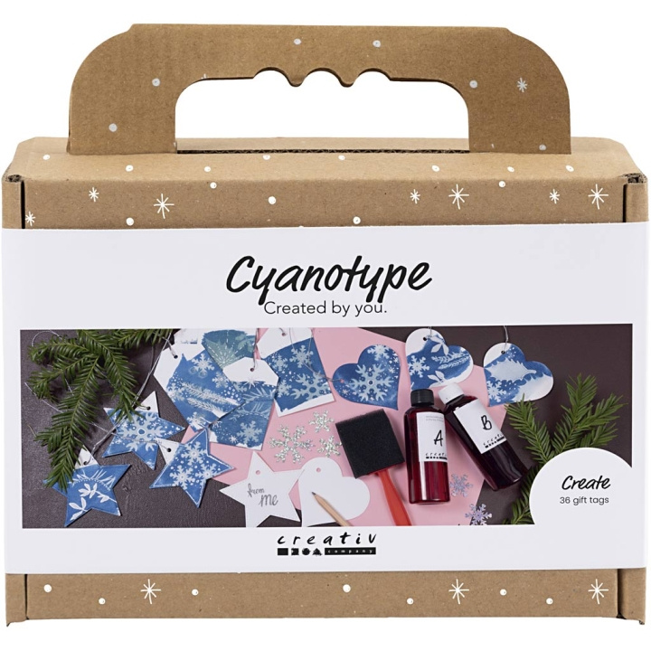 Mini Craft Kit Cyanotype - Cadeaulabels - Blauw - Zilver (977855) in de groep SPORT, VRIJE TIJD & HOBBY / Hobby / DIY Kit bij TP E-commerce Nordic AB (D31411)