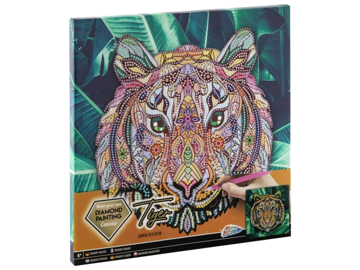 Grafix Diamond Painting op canvas Tijger 30 x 30 cm - (K-260008) in de groep SPEELGOED, KINDER- & BABYPRODUCTEN / Speelgoed / Ambachten bij TP E-commerce Nordic AB (D31466)