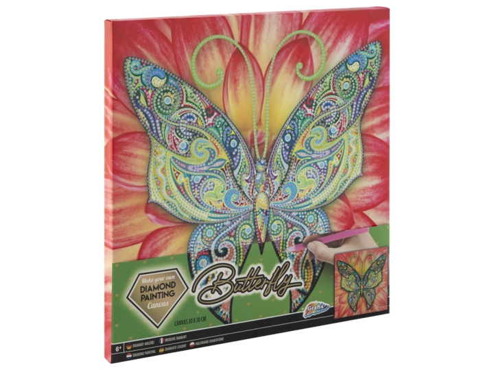 Grafix Diamond schilderij op canvas vlinder 30 x 30 cm - (K-260009) in de groep SPEELGOED, KINDER- & BABYPRODUCTEN / Speelgoed / Ambachten bij TP E-commerce Nordic AB (D31467)