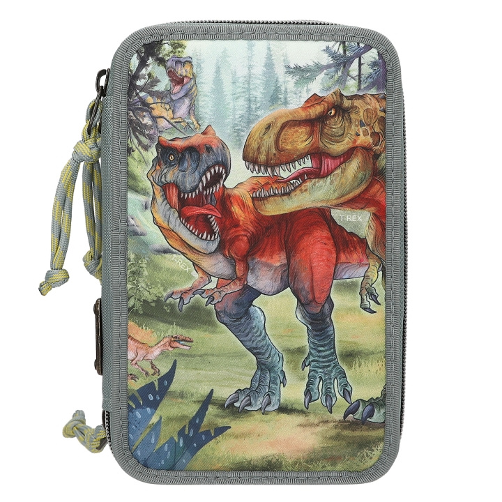 Dino World Drievoudig etui BITE - Grijs-Groen in de groep SPEELGOED, KINDER- & BABYPRODUCTEN / Speelgoed / Etui bij TP E-commerce Nordic AB (D31532)
