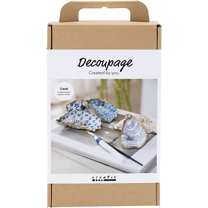 Creative Toys Creativ - Craft Kit Decoupage, Oesterschelpen, blauw, (977787) in de groep SPEELGOED, KINDER- & BABYPRODUCTEN / Speelgoed / Ambachten bij TP E-commerce Nordic AB (D31553)