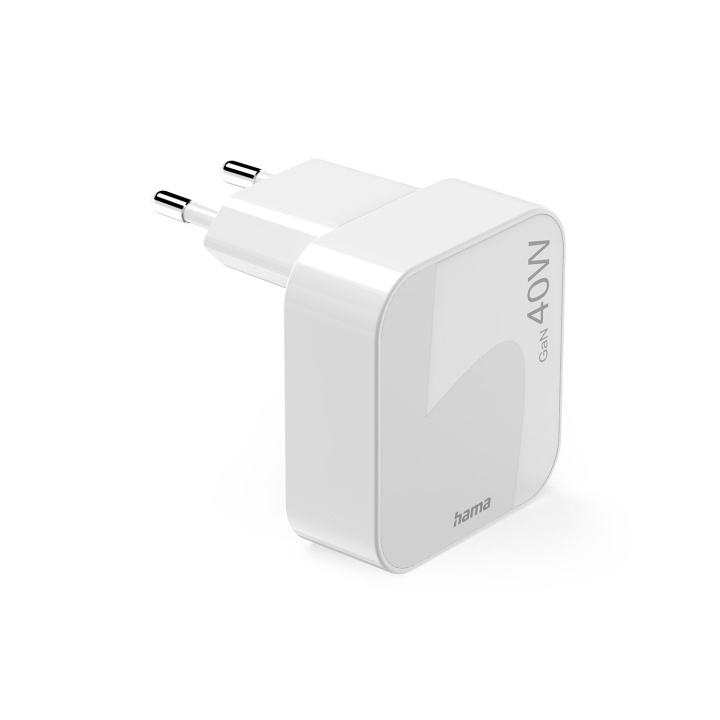 Hama Laddare 2xUSB-C GaN PD 40W Snabb Hopfällbar Mini Vit in de groep SMARTPHONE & TABLETS / Opladers & Kabels / Wandoplader / Wandoplader Type C bij TP E-commerce Nordic AB (D31927)