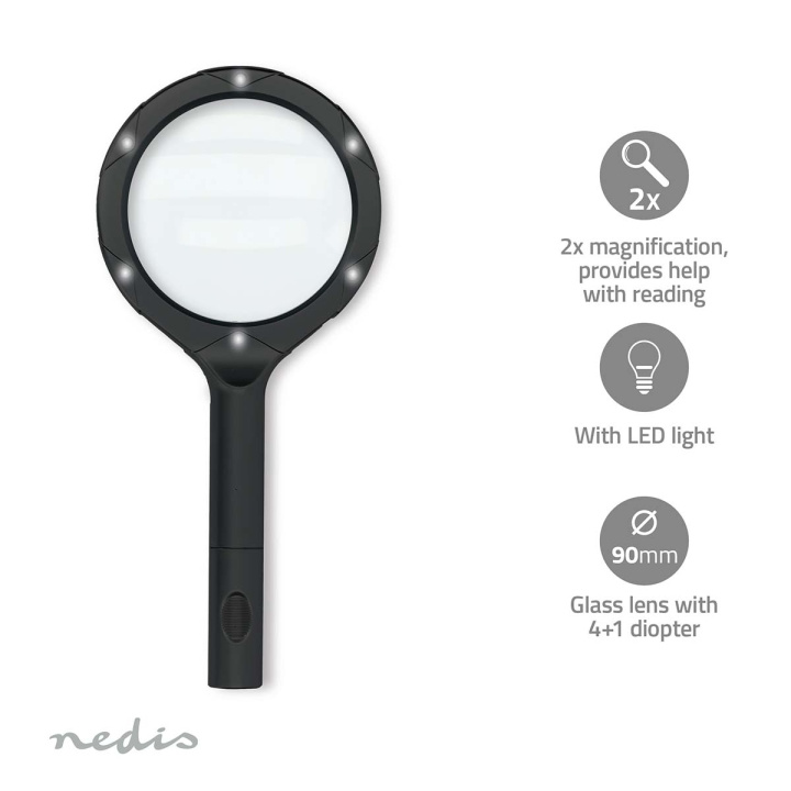 Nedis Handloepen | Lenssterkte: 4 Diopter | 10000 K | 0.05 W | 9 lm | Zwart in de groep HUISHOUDEN & TUIN / Gereedschap / Overig gereedschap & Accessoires bij TP E-commerce Nordic AB (D32012)