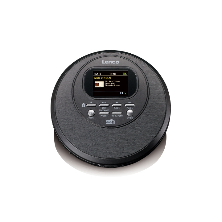 Lenco Discman met DAB Bluetooth® en kleuren TFT Zwart in de groep HOME ELECTRONICS / Audio & Beeld / Thuisbioscoop, Hifi en Draagbaar / Draagbare audiospelers / CD spelers bij TP E-commerce Nordic AB (D32166)