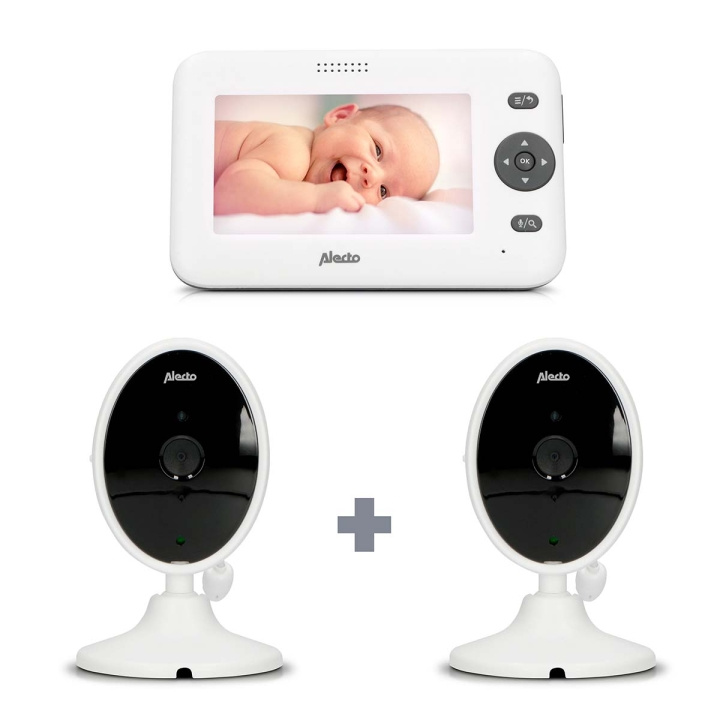 Alecto Video monitor color 4,3 inch, white + extra camera in de groep SPEELGOED, KINDER- & BABYPRODUCTEN / Kinderveiligheid / Babyphones bij TP E-commerce Nordic AB (D32204)