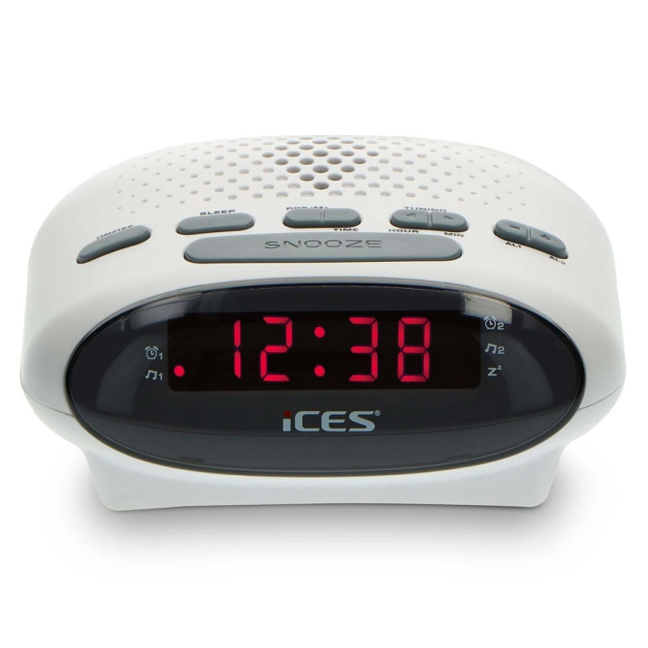 ICES Wekkerradio Wit in de groep HOME ELECTRONICS / Audio & Beeld / Thuisbioscoop, Hifi en Draagbaar / Radio & Wekkers / Wekkerradio bij TP E-commerce Nordic AB (D32284)