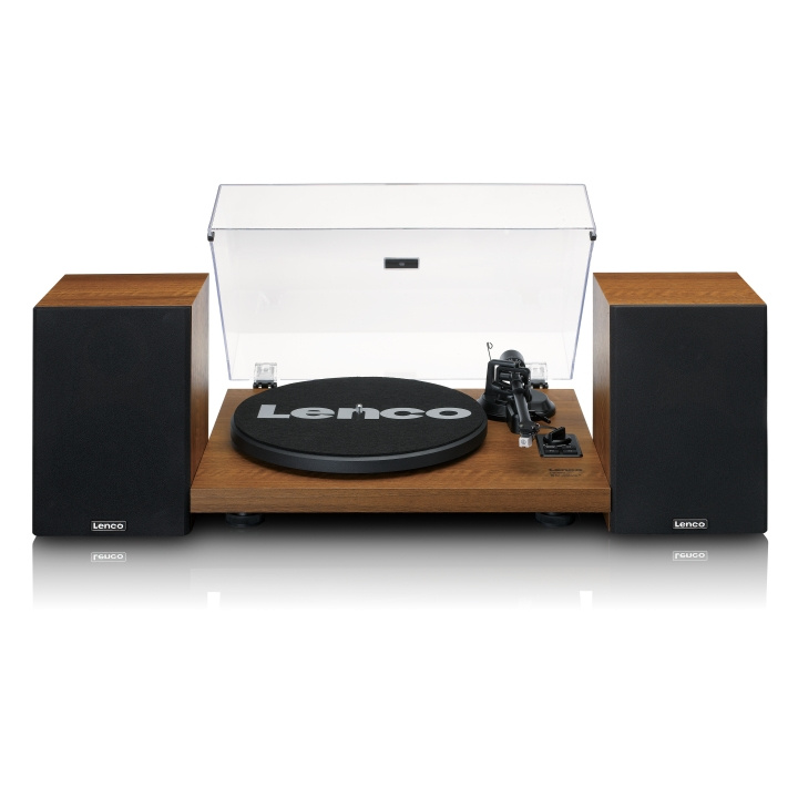 Lenco Platenspeler met ingebouwde versterker en Bluetooth® plus 2 externe luidsprekers Wood in de groep HOME ELECTRONICS / Audio & Beeld / Thuisbioscoop, Hifi en Draagbaar / Compacte stereo- en platenspelers bij TP E-commerce Nordic AB (D32318)