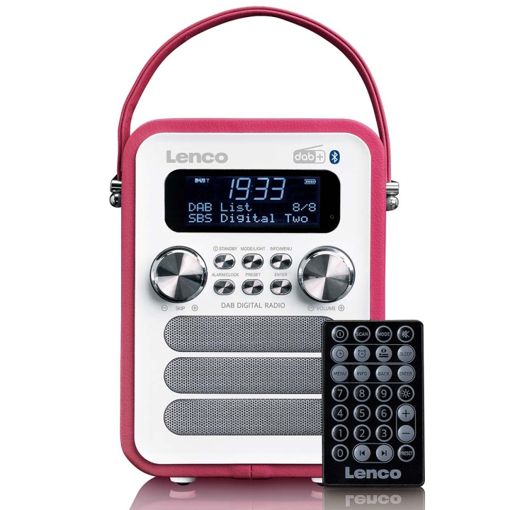 Lenco Draagbare DAB+ FM-radio met Bluetooth® en AUX-ingang, oplaadbare batterij Wit in de groep HOME ELECTRONICS / Audio & Beeld / Thuisbioscoop, Hifi en Draagbaar / Radio & Wekkers / Draadloze audiozender bij TP E-commerce Nordic AB (D32356)
