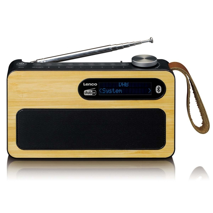Lenco Draagbare DAB+/ FM-radio met Bluetooth® Bamboo Zwart in de groep HOME ELECTRONICS / Audio & Beeld / Thuisbioscoop, Hifi en Draagbaar / Radio & Wekkers / Draadloze audiozender bij TP E-commerce Nordic AB (D32360)