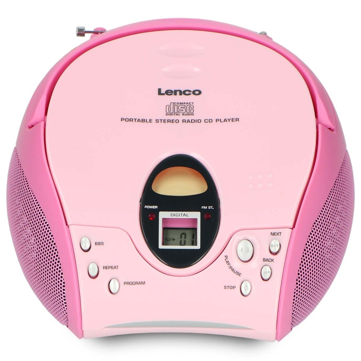 Lenco Draagbare FM-radio met CD Pink in de groep HOME ELECTRONICS / Audio & Beeld / Thuisbioscoop, Hifi en Draagbaar / Draagbare audiospelers / CD spelers bij TP E-commerce Nordic AB (D32388)